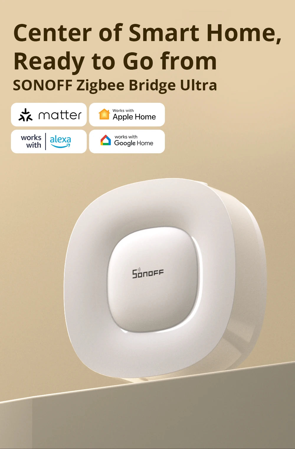 SONOFF ZBBridge-U Matter Zigbee Bridge – Ultra Smart Home Hub with Ethernet & OTA Upgrade