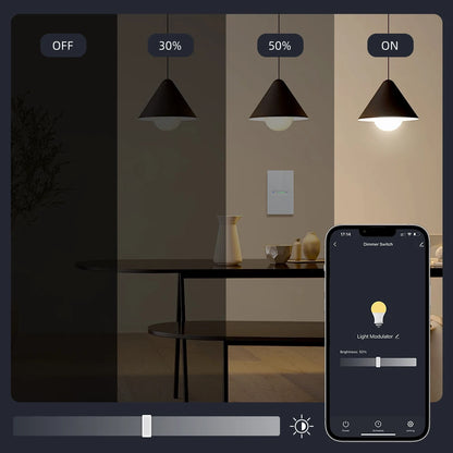 AVATTO Tuya 1/2 Gang Dimmer Light Switch WiFi Smart Dimmer Switch - Touch Panel, Remote Control, Alexa & Google Home Compatible