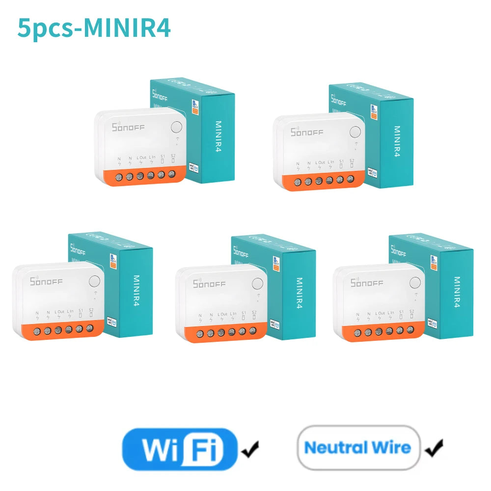 مفتاح SONOFF Mini R4/ZBMINI L2 الذكي Zigbee/Wi-Fi – تحكم ثنائي الاتجاه للمنزل الذكي، يعمل مع Alexa وGoogle Home وYandex Alice