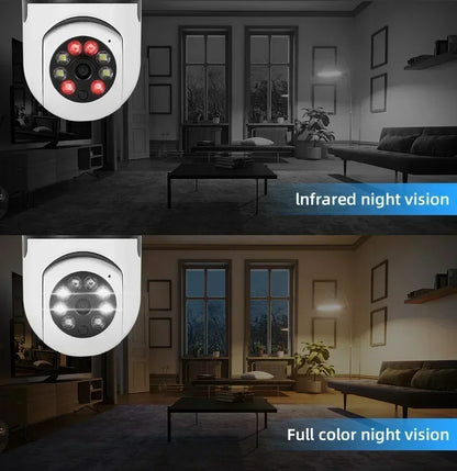 E27 Bulb 2.4G Wifi Surveillance Camera – APP-Controlled Rotation & Full Color Night Vision