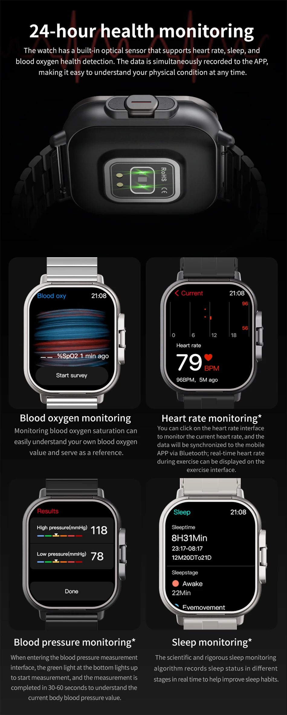 2024 2-in-1 Smart Watch with Earphone | Bluetooth Call, GPS, Heart Rate Monitor & Music Playback