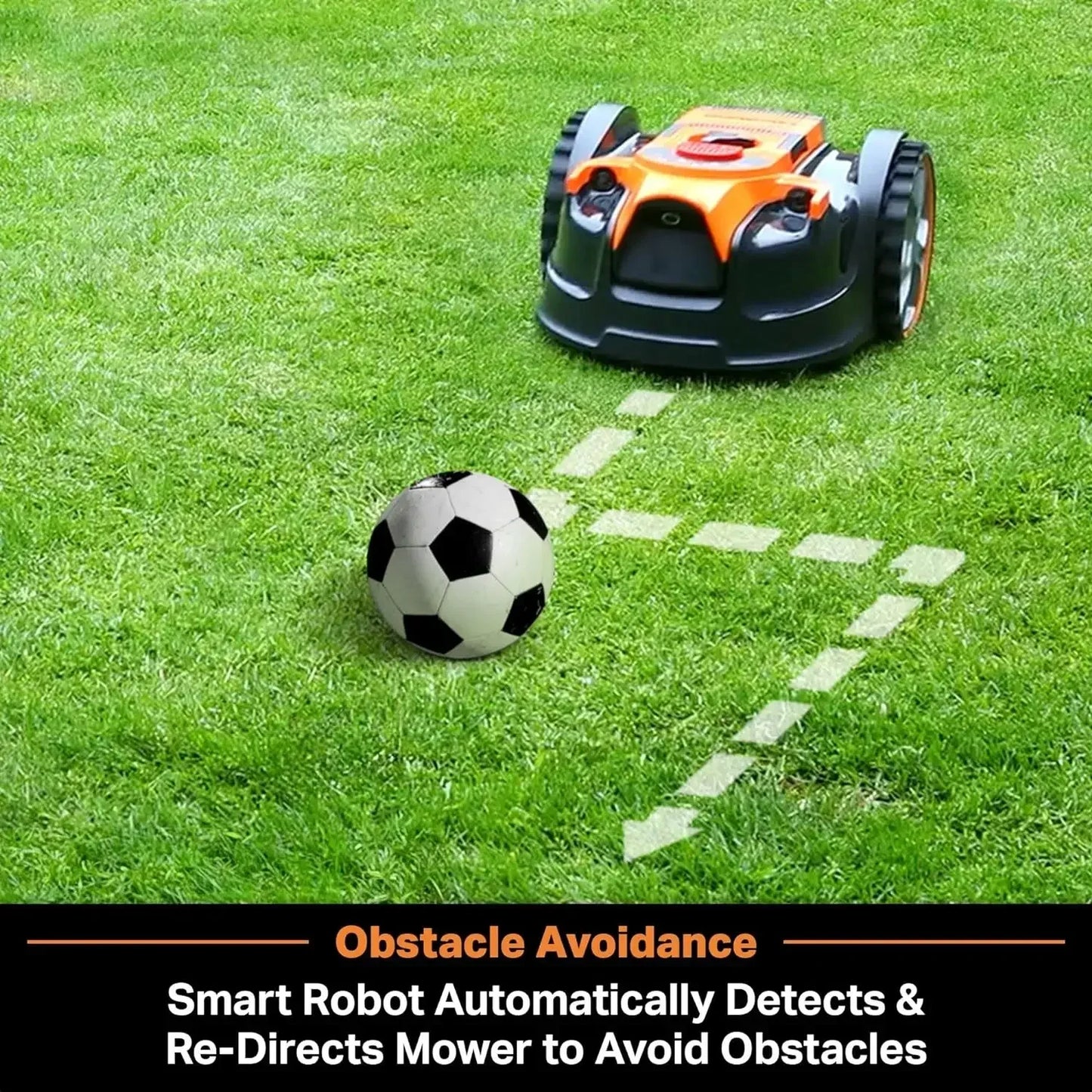 Robot Lawn Mower with Optical Navigation – For Small Yards up to 1000 Square Feet, Automatic Obstacle Detection