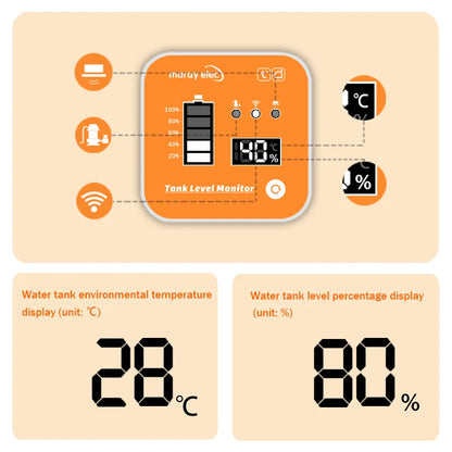 Solar Panel ME201RSP High Accuracy LED Display Liquid Level Gauge Depth Detector Ultrasonic Liquid Level Monitor