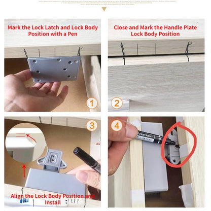 Invisible No-Drill Cabinet Lock – Smart Electronic Sensor Lock for Wardrobes and Cabinets