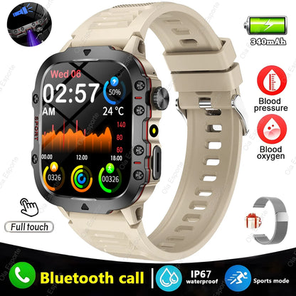 2025 Military Smart Watch for Men | IP68 Waterproof, 1.81" Screen, Fitness Tracker, BT Call, Outdoor Sports