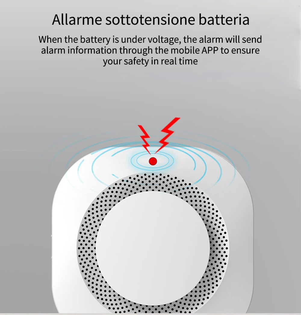 Tuya ZigBee WiFi Smoke Detector Sensor – 80DB Alarm, Fire Protection