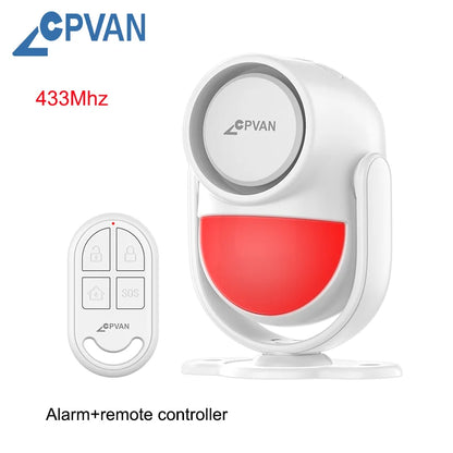 CPVAN Motion Detector for Home Burglary Security Protection – Wireless Motion Sensor with Door Sensor Alarm and Remote Control