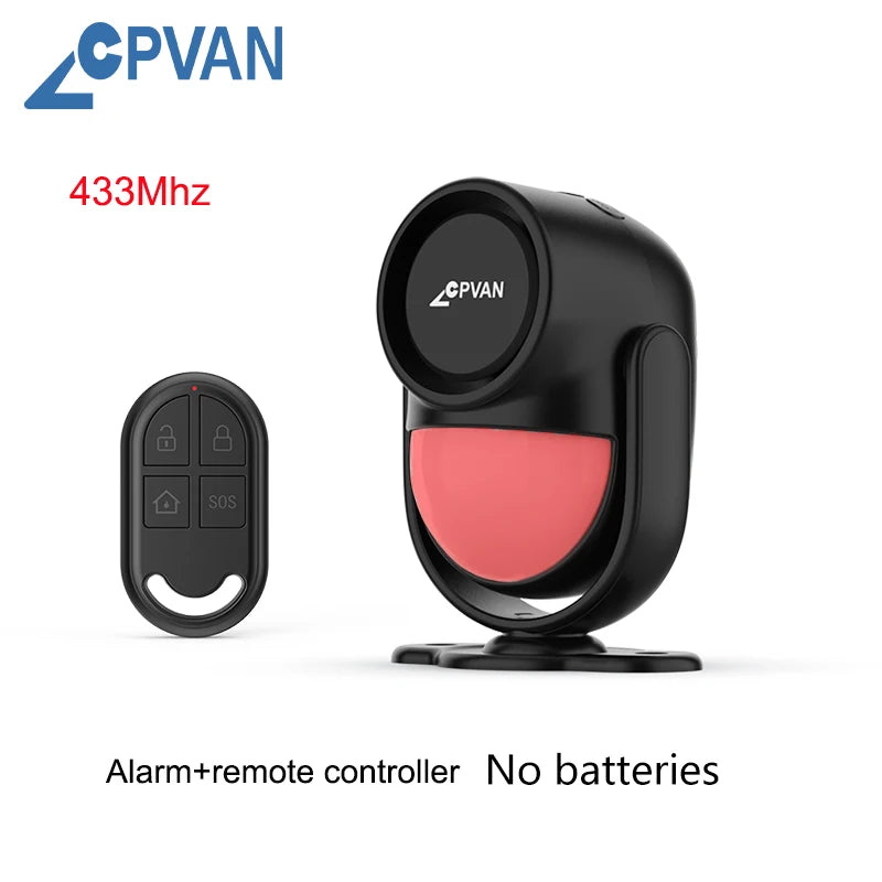 CPVAN Motion Detector for Home Burglary Security Protection – Wireless Motion Sensor with Door Sensor Alarm and Remote Control