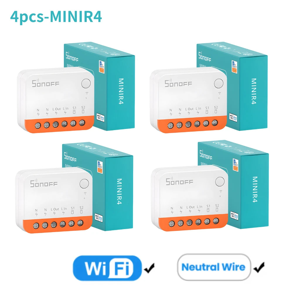 مفتاح SONOFF Mini R4/ZBMINI L2 الذكي Zigbee/Wi-Fi – تحكم ثنائي الاتجاه للمنزل الذكي، يعمل مع Alexa وGoogle Home وYandex Alice