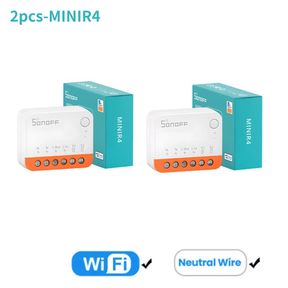 مفتاح SONOFF Mini R4/ZBMINI L2 الذكي Zigbee/Wi-Fi – تحكم ثنائي الاتجاه للمنزل الذكي، يعمل مع Alexa وGoogle Home وYandex Alice