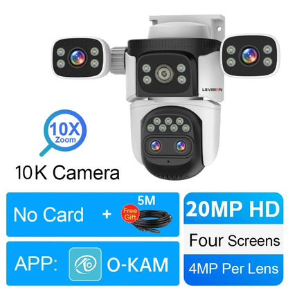 LS VISION 20MP Outdoor WiFi6 PTZ Camera with 10X Zoom, 720° Auto Tracking, IP66 Waterproof