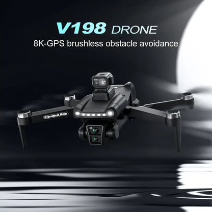 V198 GPS Drone For Xiaomi with 8K Professional HD Camera, 5G WiFi, Obstacle Avoidance, Optical Flow, Brushless, Foldable Quadcopter