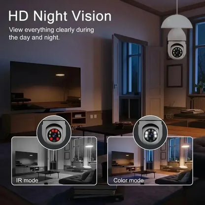 E27 Bulb 2.4G Wifi Surveillance Camera – APP-Controlled Rotation & Full Color Night Vision