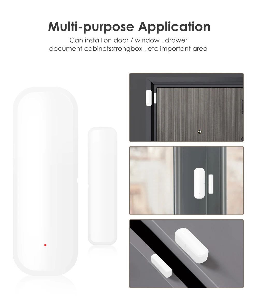 Tuya WiFi Smart Door Sensor – Door Open/Closed Detectors, Smart Home Security Protection Alarm System