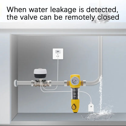 eWelink WiFi Smart Valve Water Gas Shutoff Automated Ball Valve DN15/DN20/DN25 Wireless Control for Alexa, Google, Alice