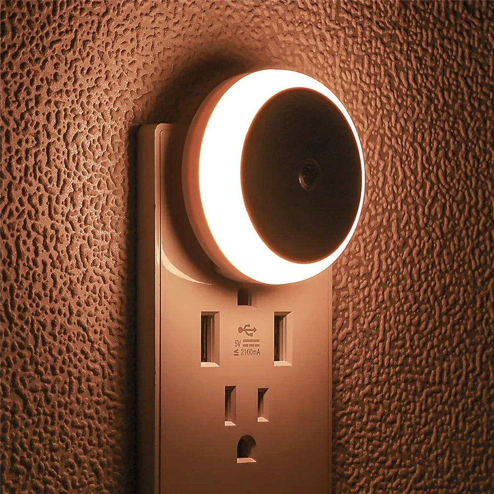 Xiaomi LED Night Light Smart Sensor Plug-in Round Wall Lamp