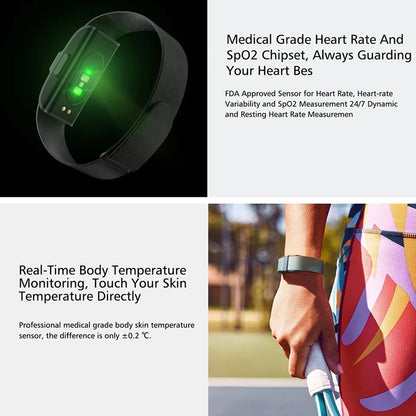 2208A Smart Bracelet | Heart Rate & Blood Pressure Monitor | Pedometer Fitness Tracker with Sleep Tracking & Call Reminder