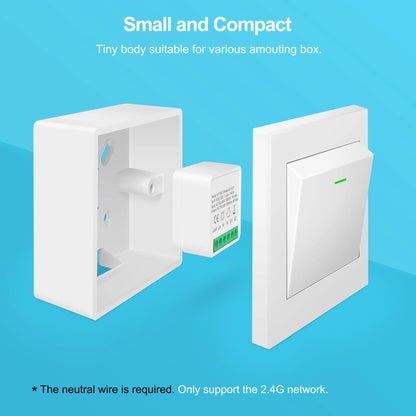 16A Mini Wi-Fi Smart Switch | DIY 2-Way Control, Alexa & Google Assistant Compatible