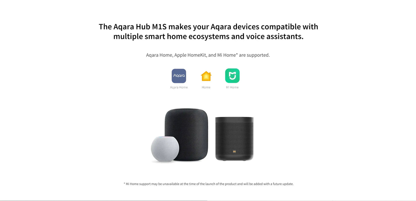 Aqara Smart Hub M1S Gateway | Wireless Zigbee 3.0, Wi-Fi & RGB LED Night Light, Remote Control for Xiaomi Mijia