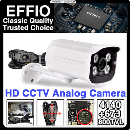 METAL 4LED Sony Effio HD Mini CCTV Camera 800TVL - Waterproof Outdoor Security with Night Vision