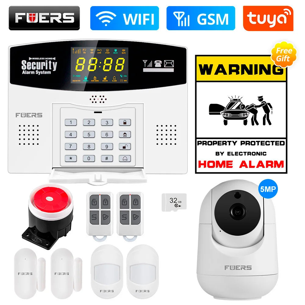 Fuers Tuya Smart WIFI 4G GSM Alarm System – Wireless Security with Motion Sensors, Alexa & Google Control