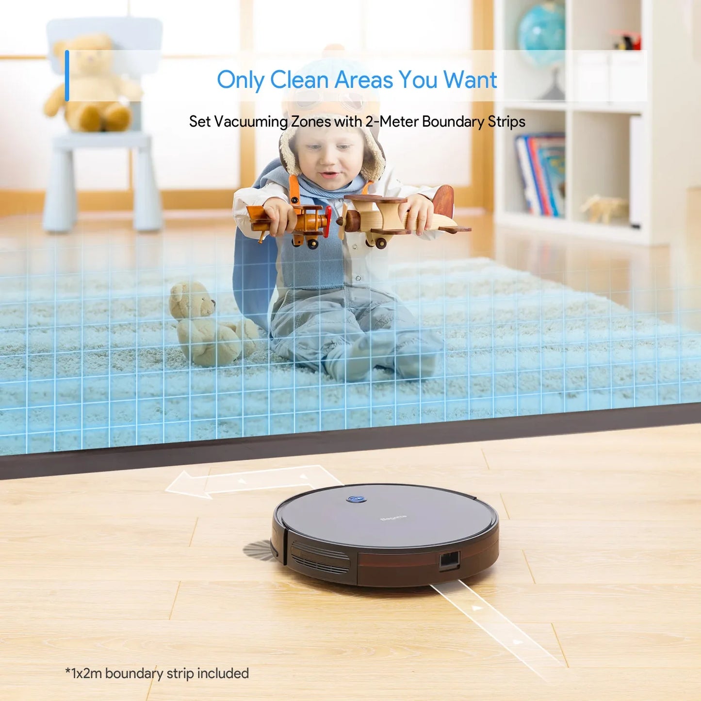 Bagotte 2000Pa Smart Robot Vacuum Cleaner – Powerful Suction with Infrared & Ultrasonic Sensor for Efficient Cleaning