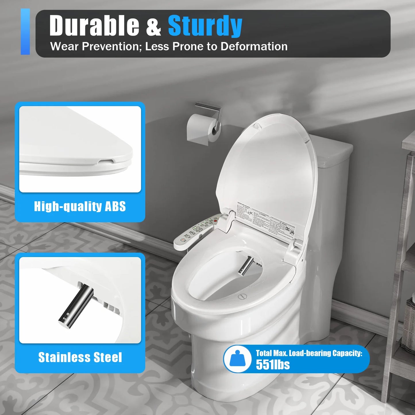 Electric Smart Toilet – Heated Seat & Automatic Cleaning