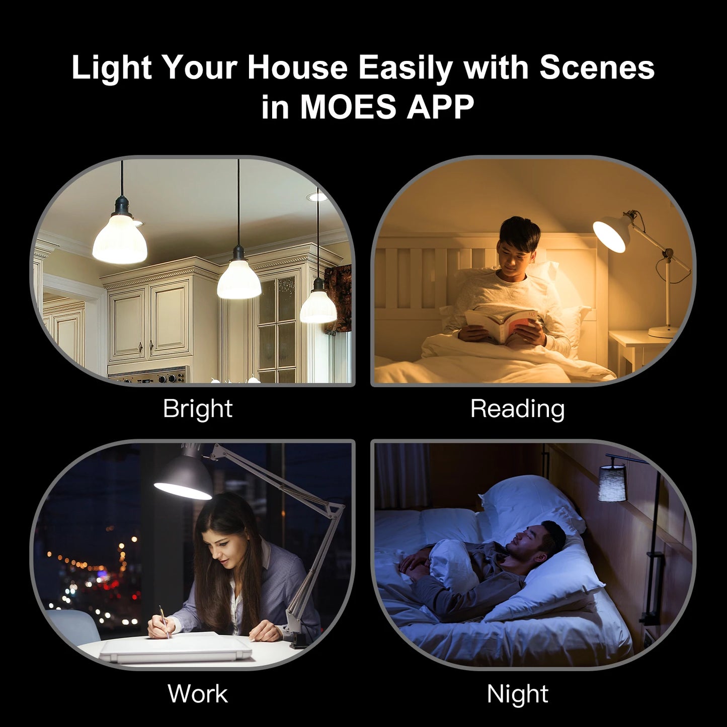 MOES WiFi Smart Filament Bulb LED Light Lamp (E27, Dimmable, 2700K-6500K) – Tuya, Alexa, Google Voice Control