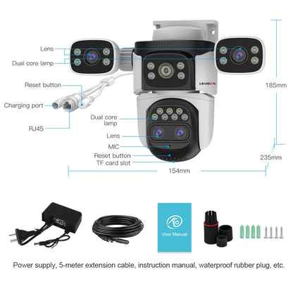 LS VISION 20MP Outdoor WiFi6 PTZ Camera with 10X Zoom, 720° Auto Tracking, IP66 Waterproof