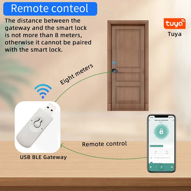 Tuya Fingerprint Cylinder Electronic Smart Door Lock with Digital Keypad, Code, and Key Card