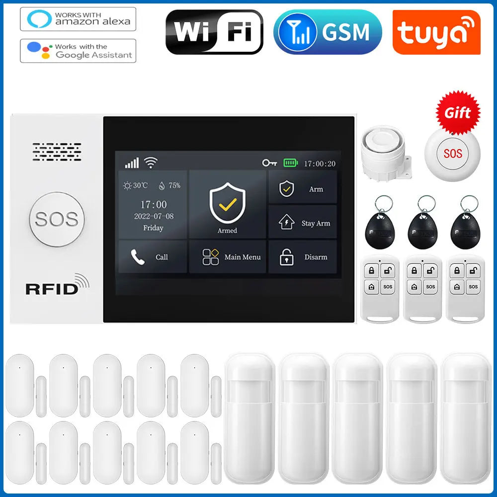 YUPA Tuya Smart Home Security Alarm System with PIR & Door Detectors