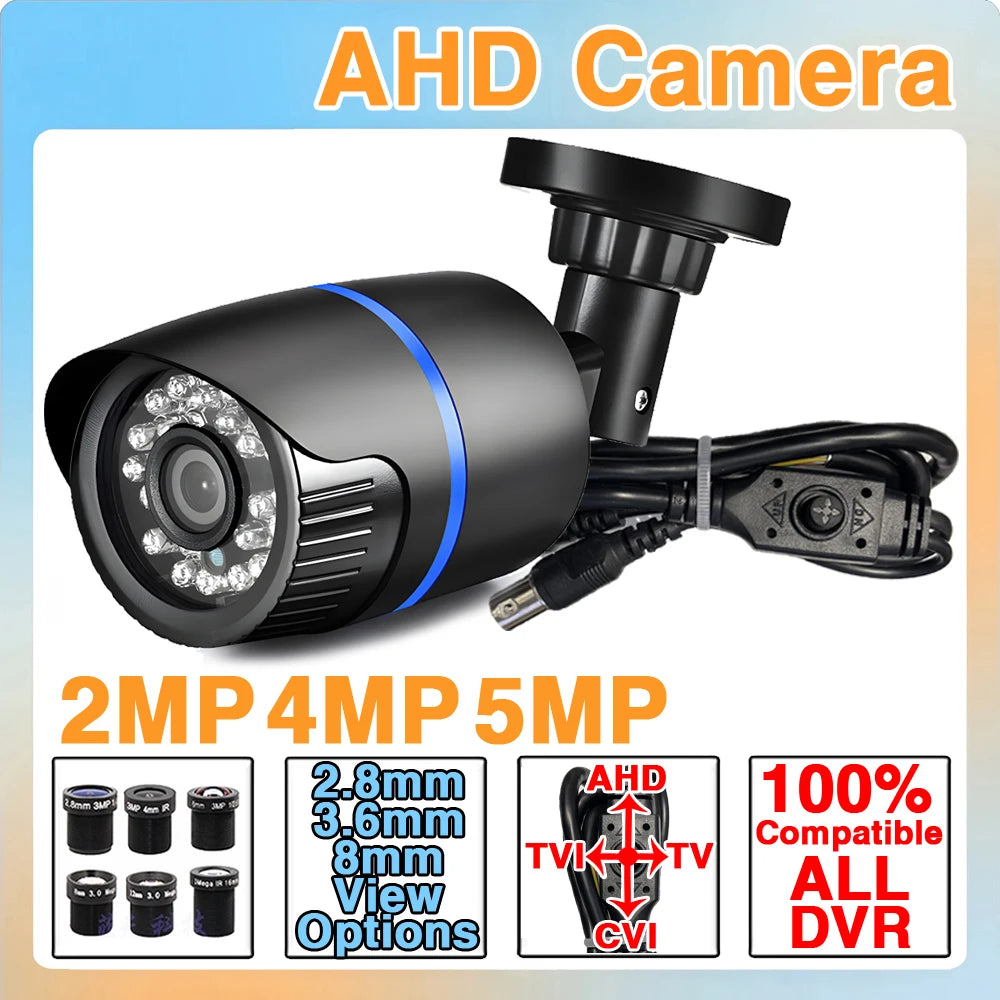 ALL DVR Compatible Mini CVBS/TVI/CVI AHD Camera 4-in-1 – 1080P, 4MP, 5MP, 4K Ultra HD, Outdoor Waterproof IP66 Surveillance Camera