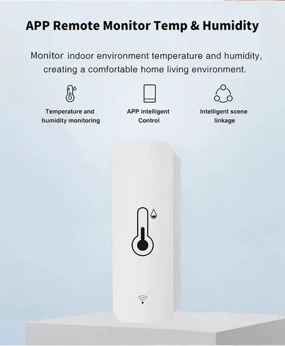 Tuya ZigBee WiFi Temperature and Humidity Sensor – APP Remote Monitoring, Works with Alexa & Google Assistant