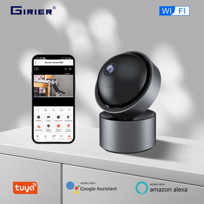 GIRIER Tuya WiFi Smart Security Camera – 3MP Indoor IP Camera with Pan Tilt, Motion Tracking, Two-way Talk, Works with Alexa