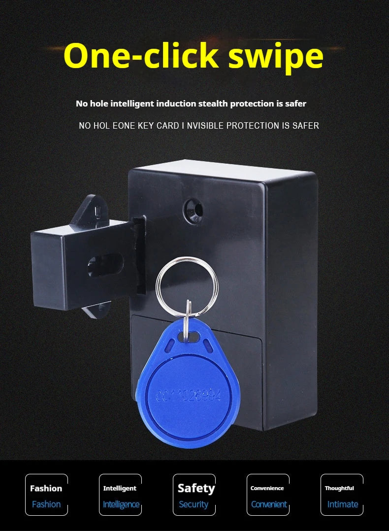 Invisible No-Drill Cabinet Lock – Smart Electronic Sensor Lock for Wardrobes and Cabinets