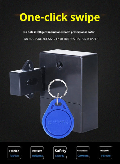 Invisible No-Drill Cabinet Lock – Smart Electronic Sensor Lock for Wardrobes and Cabinets