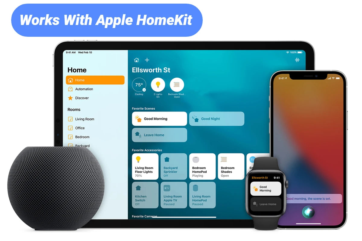 لمبات إضاءة ذكية GU10 تعمل بتقنية WiFi بقوة 5 وات، RGB+CW LED، تعمل مع Apple HomeKit وAlexa وGoogle Assistant