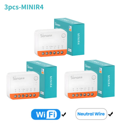 مفتاح SONOFF Mini R4/ZBMINI L2 الذكي Zigbee/Wi-Fi – تحكم ثنائي الاتجاه للمنزل الذكي، يعمل مع Alexa وGoogle Home وYandex Alice