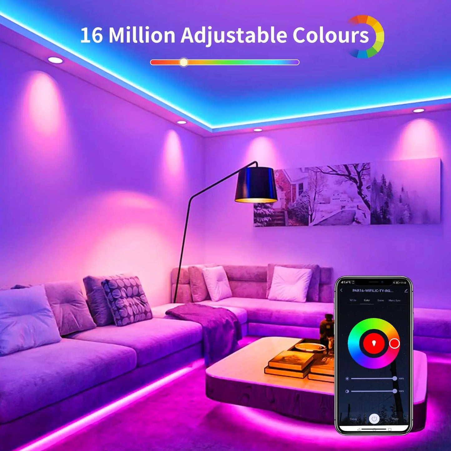 WiFi GU10 Smart Light Bulbs 5W, RGB+CW LED Track Light Bulb, Works with Apple HomeKit, Alexa & Google Assistant