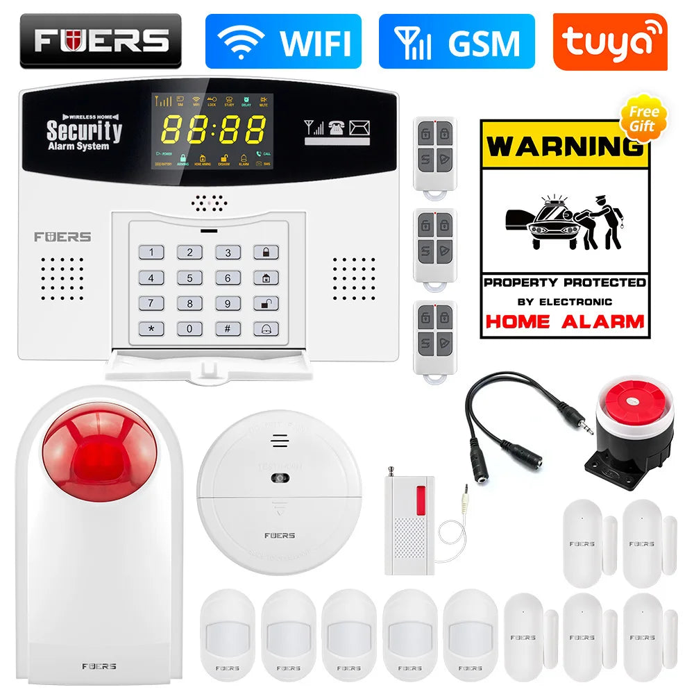 Fuers Tuya Smart WIFI 4G GSM Alarm System – Wireless Security with Motion Sensors, Alexa & Google Control