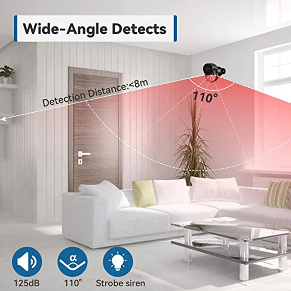 CPVAN Motion Detector for Home Burglary Security Protection – Wireless Motion Sensor with Door Sensor Alarm and Remote Control