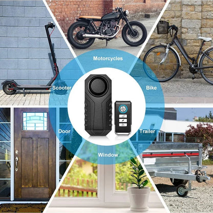 ELECTOP Bicycle Alarm – 113dB Anti-Theft Wireless Vibration with Remote Control