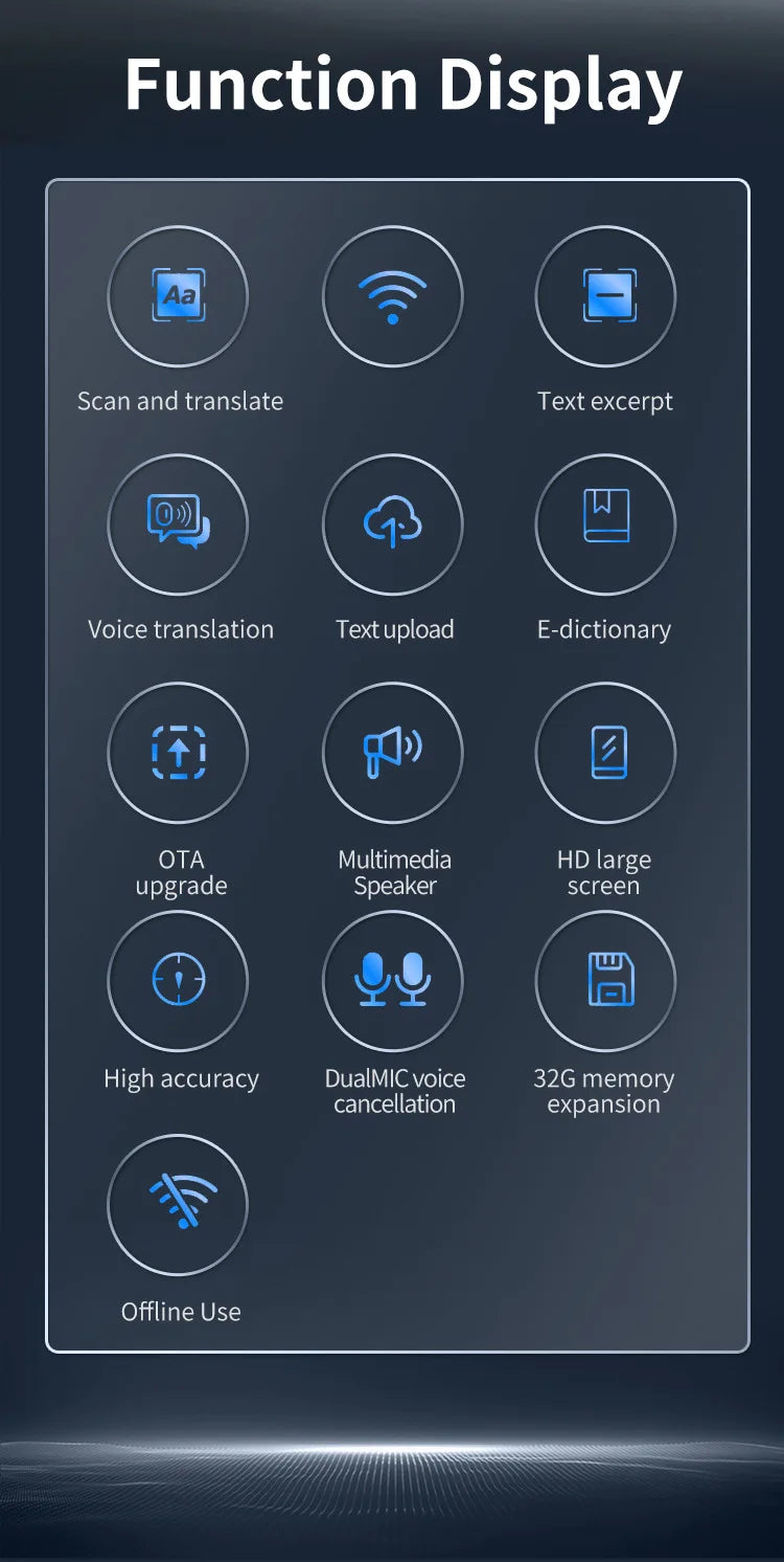 Offline Translation Pen for Teacher-Student Dictionary, English Intelligent Scanning Point Reading, 123 Languages Translator Pen