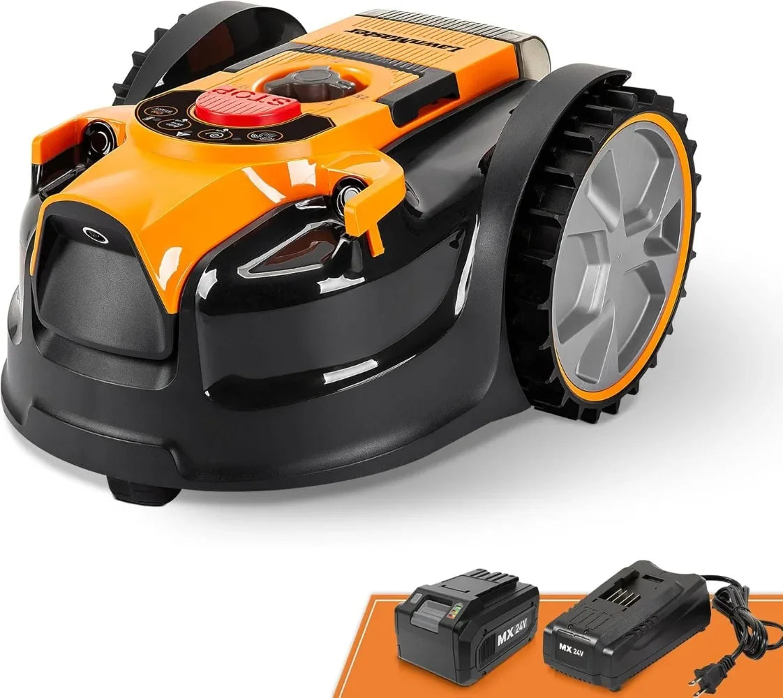 Robot Lawn Mower with Optical Navigation – For Small Yards up to 1000 Square Feet, Automatic Obstacle Detection