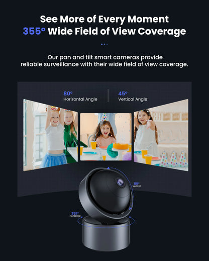 GIRIER Tuya WiFi Smart Security Camera – 3MP Indoor IP Camera with Pan Tilt, Motion Tracking, Two-way Talk, Works with Alexa