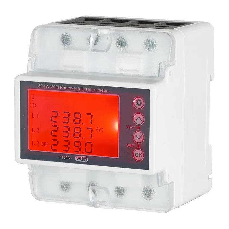 Tuya WiFi Smart 3-Phase 380V 100A Bi-Directional Energy Meter