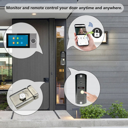 7-Inch IPS Screen Tuya WiFi Video Doorphone – Remote Control, 120° Wide Angle, Home Security Door Viewer with Intercom