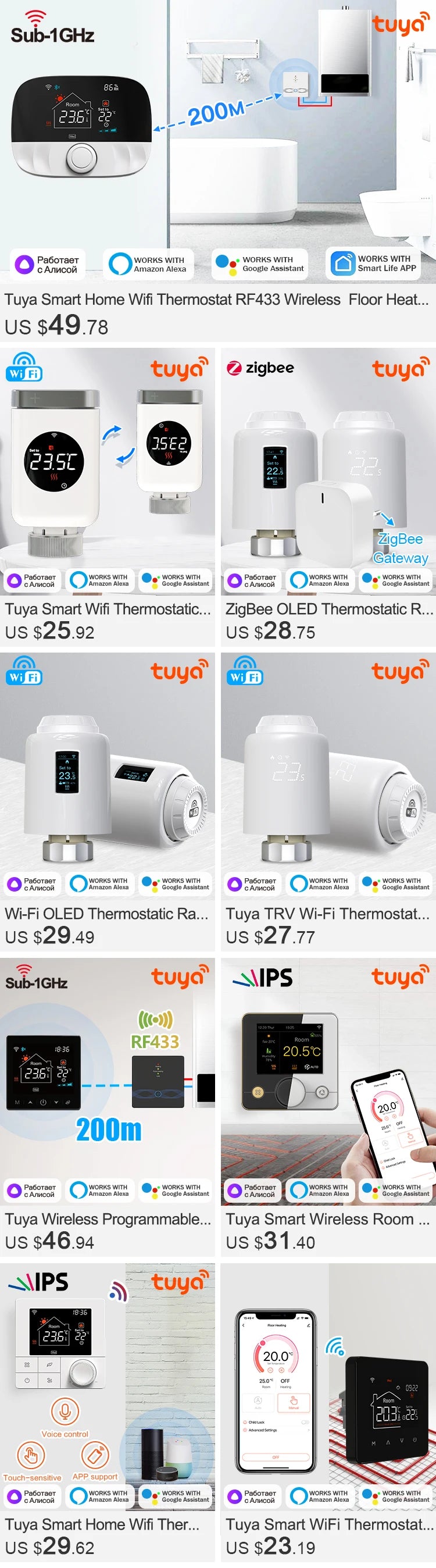 Tuya Smart ZigBee TRV Radiator Actuator Valve Thermostatic Radiator Valve Temperature Controller – Works with Alexa & Google Home