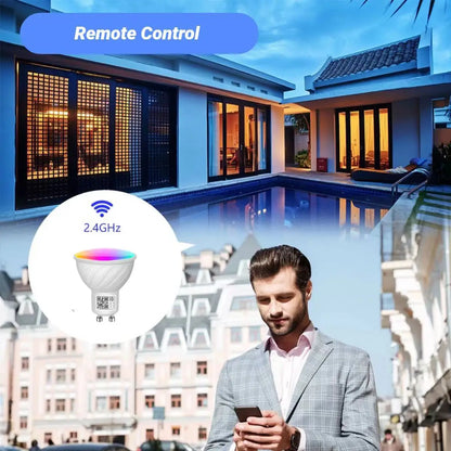 WiFi GU10 Smart Light Bulbs 5W, RGB+CW LED Track Light Bulb, Works with Apple HomeKit, Alexa & Google Assistant