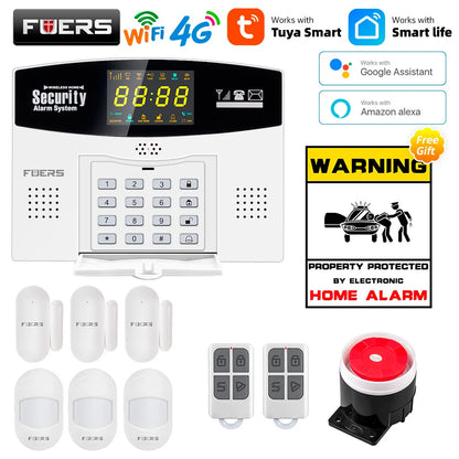 Fuers Tuya Smart WIFI 4G GSM Alarm System – Wireless Security with Motion Sensors, Alexa & Google Control